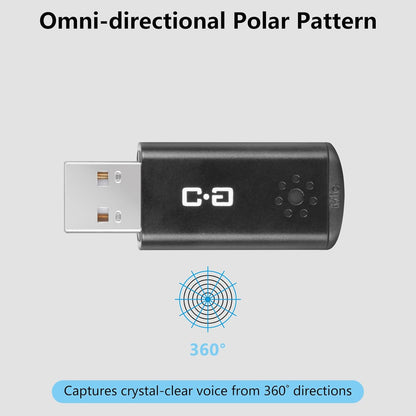 USB Microphone for Laptop and Desktop Computer, High Sensitivity for Clear Call, Plug-and-Play, High Gain, Cordless Mini-Sized Portable, Ideal for Work & Study