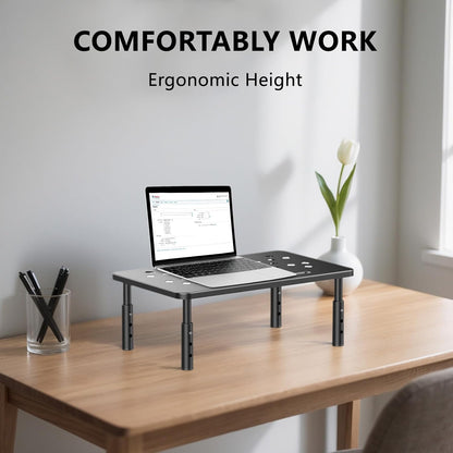 Monitor Stand,Computer Monitor Stand for Desk,Adjustable Laptop Riser,Monitor Riser with Airflow Vents,Monitor Riser,Desk Organizer for Computer,Laptop, Printer,Pc
