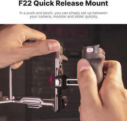 FALCAM F22 Quick Release Handle, Camera Side Handheld Grip Convert 1/4" Thread to F22 QR System, 22mm Aluminum Video Shooting Accessory Filmmaker Photographer You-Tuber Must Have