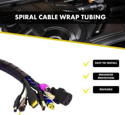 Kable Kontrol Vortex Spiral Cable Wrap - 3/8” Inch 100’ Feet Long - Hose Protector Flexible Polyethylene Wire Conduit Tubing Cable Sleeve Cord Cover to Organize Wires – Natural