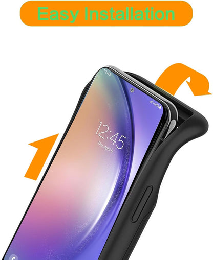 Battery Case for Galaxy A54,Enhanced [12000mAh]Ultra Thin Portable Protective Qi Wireless Charging Case Compatible with Galaxy A54 (6.4inch) Rechargeable Extended Battery Charger Case (Black)