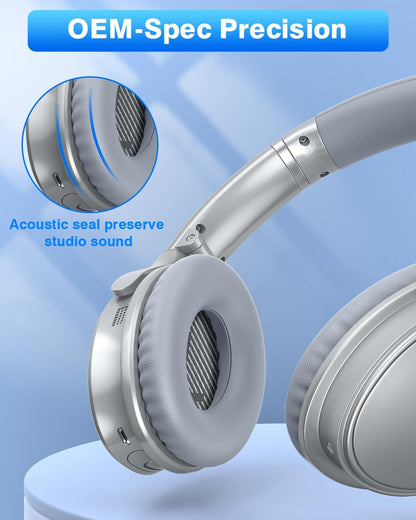 Link Dream Replacement Ear Cushions for Bose Quiet Comfort 35 Soft Protein Leather Replacement Ear Pad for Bose QC 35/25 / 15 QC2 / Ae2 / Ae2i / Ae2W / Sound Link/Sound True (Light Grey)