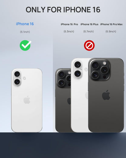 Lanhiem Magnetic for iPhone 16 Case, IP68 Waterproof Dustproof Case, [Compatible with Magsafe] [Built-in Screen Protector] Full Body Heavy Duty Rugged Phone Cover 6.1 inch, Natural