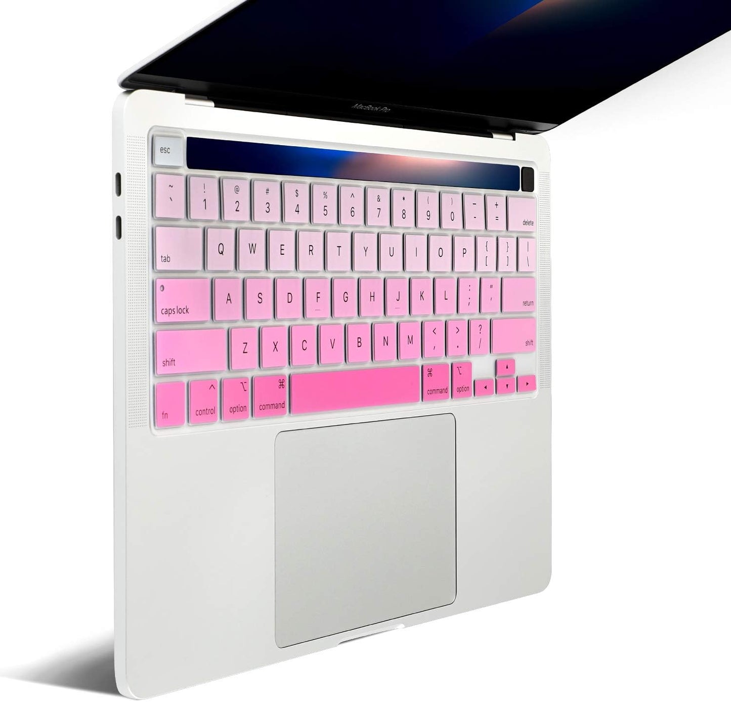 Allinside Keyboard Cover Skin for 2020 MacBook Pro 13 inch A2338 M1 A2251 A2289 and 2019 MacBook Pro 16 inch A2141 with Touch Bar & Touch ID, Ombre Pink