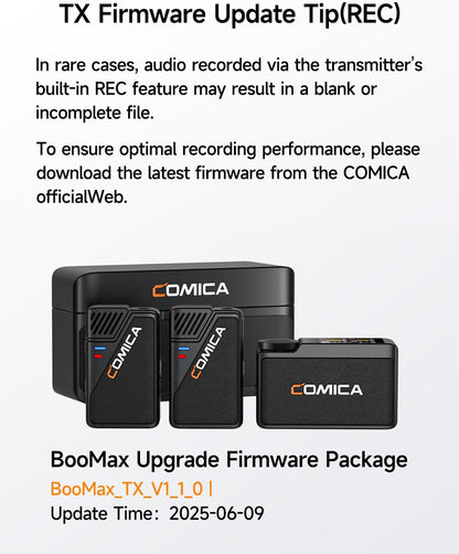 COMICA BooMax Wireless Lavalier Microphone System, 32-Bit Float Mic with 32GB Internal Recording, Touchscreen, Noise Cancellation, Dual Lapel Mics for iPhone, Android, DSLR, Camera, Video, Streaming