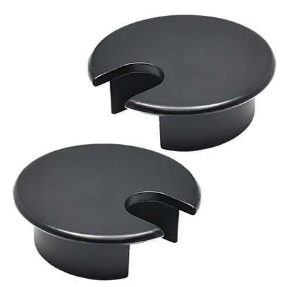 Desk Grommet 1-3/8" (35 mm), Desk Cord Hole Cover, Cable Grommet Metal Zinc Alloy Materilal, Desk Hole Grommet for Office and Home Table Cable, Detachable Cable Cord Organizer (Flat Black 2 Pcs)