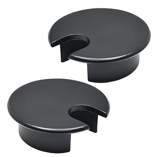 Desk Grommet 1-3/8" (35 mm), Desk Cord Hole Cover, Cable Grommet Metal Zinc Alloy Materilal, Desk Hole Grommet for Office and Home Table Cable, Detachable Cable Cord Organizer (Flat Black 2 Pcs)