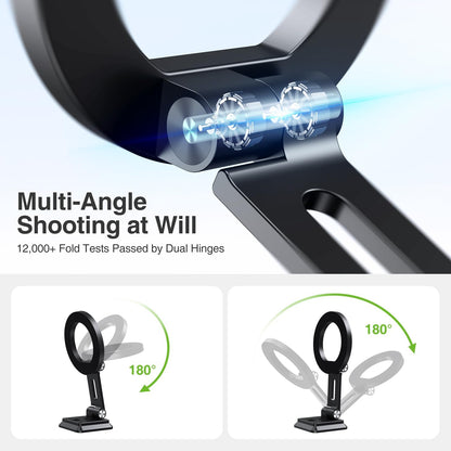 elitehood for Magsafe Phone Tripod Mount with Arca Port, Aluminum Magnetic iPhone Tripod Mount with 1/4" & 3/8" Screw, for Magsafe Phone Adapter Compatible with iPhone 16 15 14 13 12 Series, Black