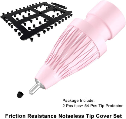 Upgraded Pencil Tips fits for Apple 2nd 1st Gen USB-C iPad Pro Pencil,No Wear Out Fine Point Apple Pen Tip &Noiseless Friction Nib Covers Set, Make iPencil 1 / Pencil 2 Work Like a Charm,Pink