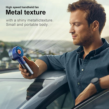 Handheld Fan,Portable Turbo Fan,Powerful Personal Fan(7000rpm High-Speed Motor,Battery Work 3-16 H),USB Rechargeable Mini Handheld Fan for Travel/Outdoor/Gift/Makeup (Navy Blue)