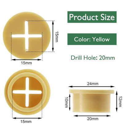 20Pcs Desk Grommet, 3/4" (20mm) Yellow Silicone Cord Hole Cover, Flexible Rubber Wire Grommets, Wall Grommets for Cables Management, Table, Countertop, Cabinets and Furnitures Wire Organizer