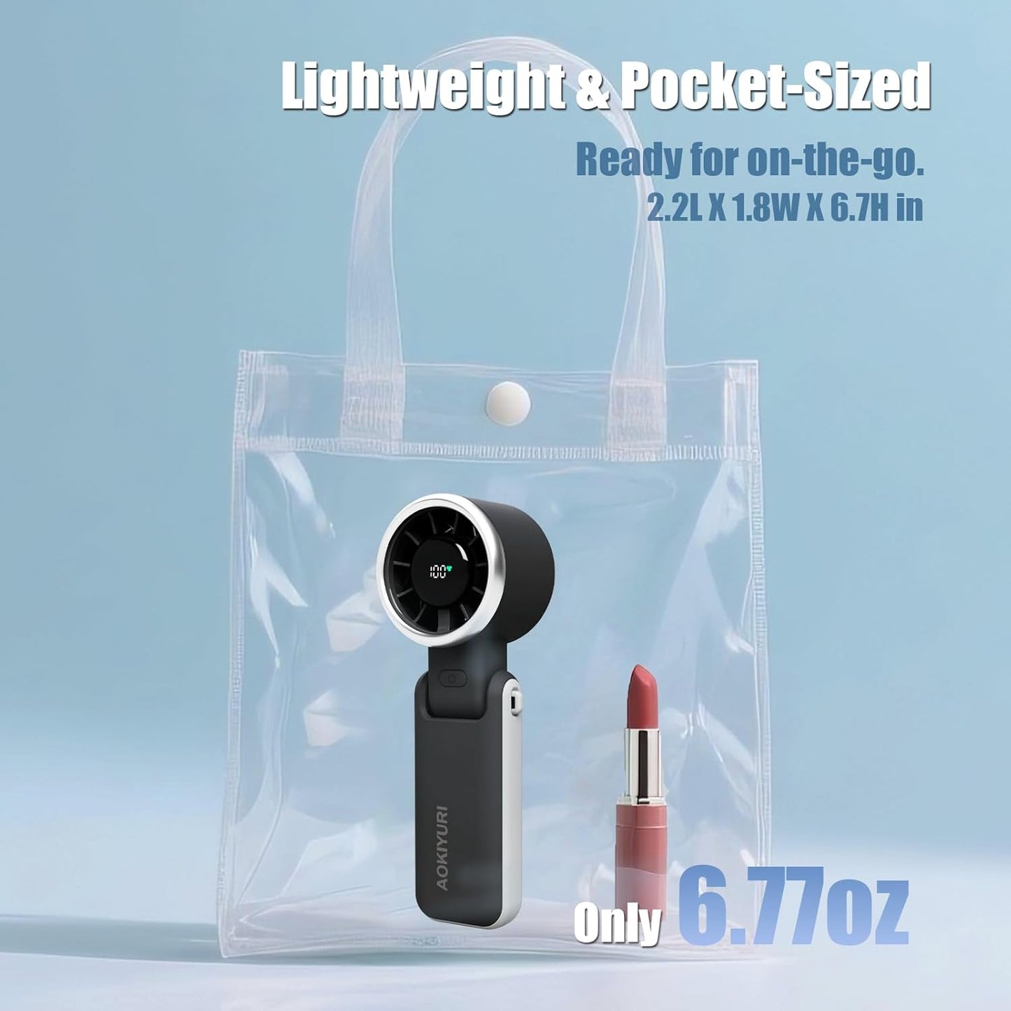 Foldable Handheld Fan | 5-Speed Turbo Blast | 16-Hour Runtime | Type-C Fast Charging | 3-in-1 Portable Design - Perfect for Travel, Camping, Office & Gifts