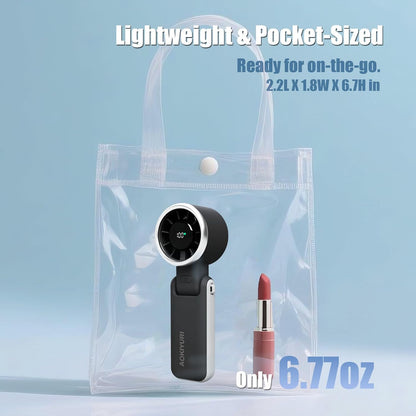 Foldable Handheld Fan | 5-Speed Turbo Blast | 16-Hour Runtime | Type-C Fast Charging | 3-in-1 Portable Design - Perfect for Travel, Camping, Office & Gifts