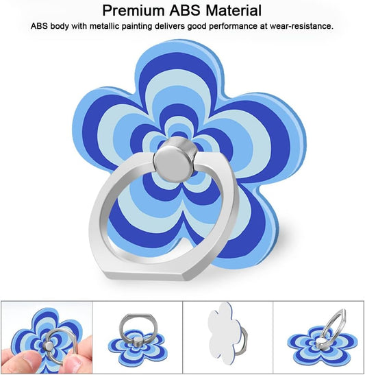 Bonoma Phone Ring Holder with Pink Blue Orange Flowers Design, 3 Pack Universal Finger Ring Stand Grip Kickstand Ring, 360° Rotation Universal Stylish Stand Compatible with All Smartphones