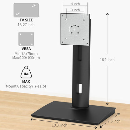 Vesa Monitor Stand with Spring-Adjustable Height, Swivel, Tilt, Rotation Vesa Stand, Compatible with Monitors Within 32 inches and Weighing Between 4.8-11lb (Black, Only for 4.8-7.8 lb Monitor)