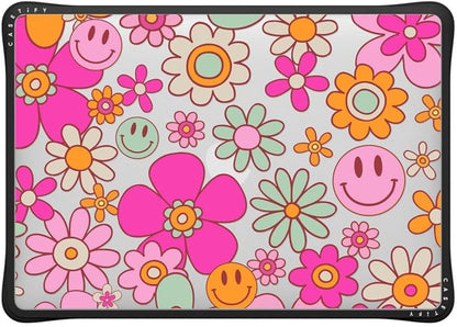 CASETiFY Impact MacBook Air 13" (M1/Intel) Case [Cushioned Impact Corners/Scratch-Resistant/Anti-Slip Grip] - Groovy Clear - Clear Black