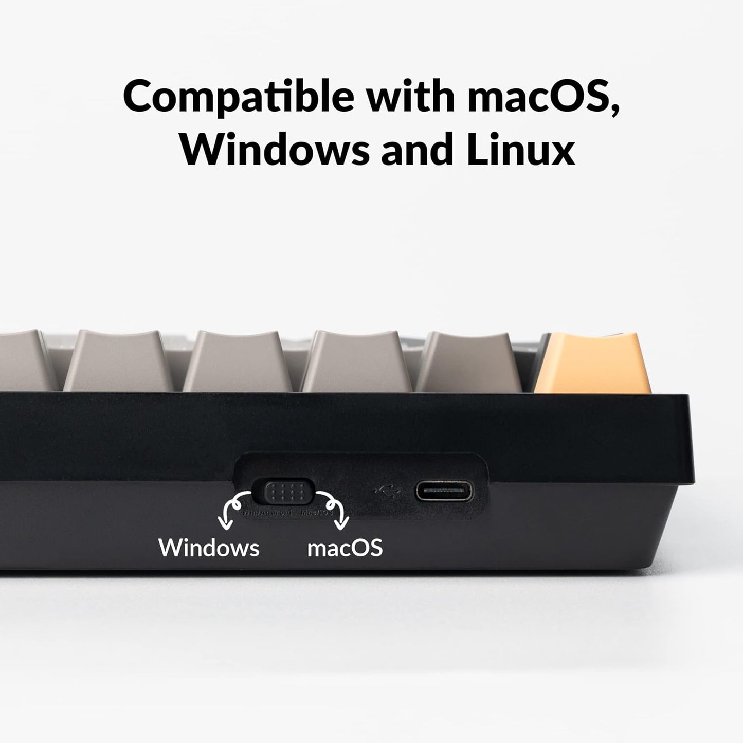 Keychron C2 Pro Wired Custom Mechanical Keyboard Full Size Layout QMK/VIA Programmable Macro White Backlit with Keychron K Pro Brown Switch OEM Profile Double-Shot PBT Keycaps for Mac Windows Linux