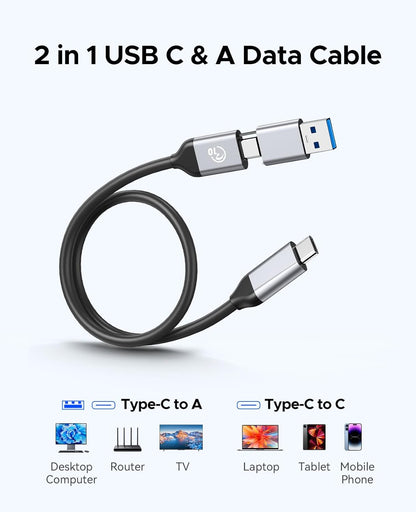 ORICO 512GB Portable SSD, Up to 1050MB/s, Compact with 2 in 1 USB C & A Cable, External Solid State Drives, Reliable Storage for USB C Smartphone, Tablet, PC - M10PRO