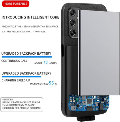 Fey Battery Case for Galaxy A34, Extended Charging Cases for Samsung Galaxy A34 5000mAh Rechargeable External Backup Power Bank Charger Cover, Black