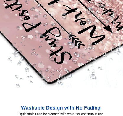 Mouse Pad, Inspirational Quote Premium-Textured Mouse Mat, Non-Slip Rubber Base Mousepad for Laptop, Computer & PC,9.5×7.9 in, Stay Positive Work Hard and Make It Happen Motivational