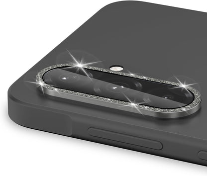 for Samsung Galaxy A26/A36/A56 Camera Lens Protector, Individual Metal Ring Tempered Glass Lens Cover, [Strong Adsorption] Scratch Resistant Ultra-Thin HD Clear Lens Cover, 1 Set-Black