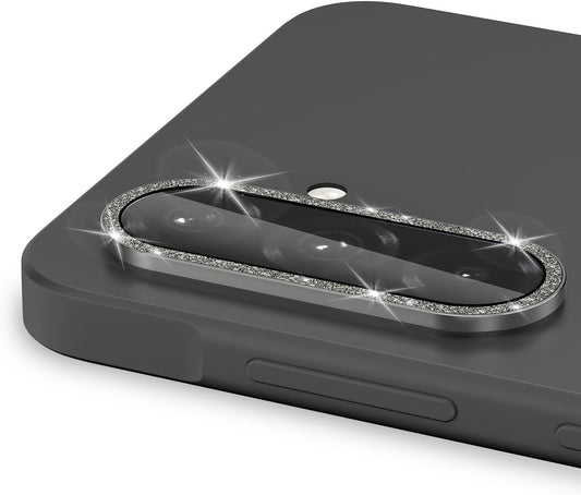 for Samsung Galaxy A26/A36/A56 Camera Lens Protector, Individual Metal Ring Tempered Glass Lens Cover, [Strong Adsorption] Scratch Resistant Ultra-Thin HD Clear Lens Cover, 1 Set-Black