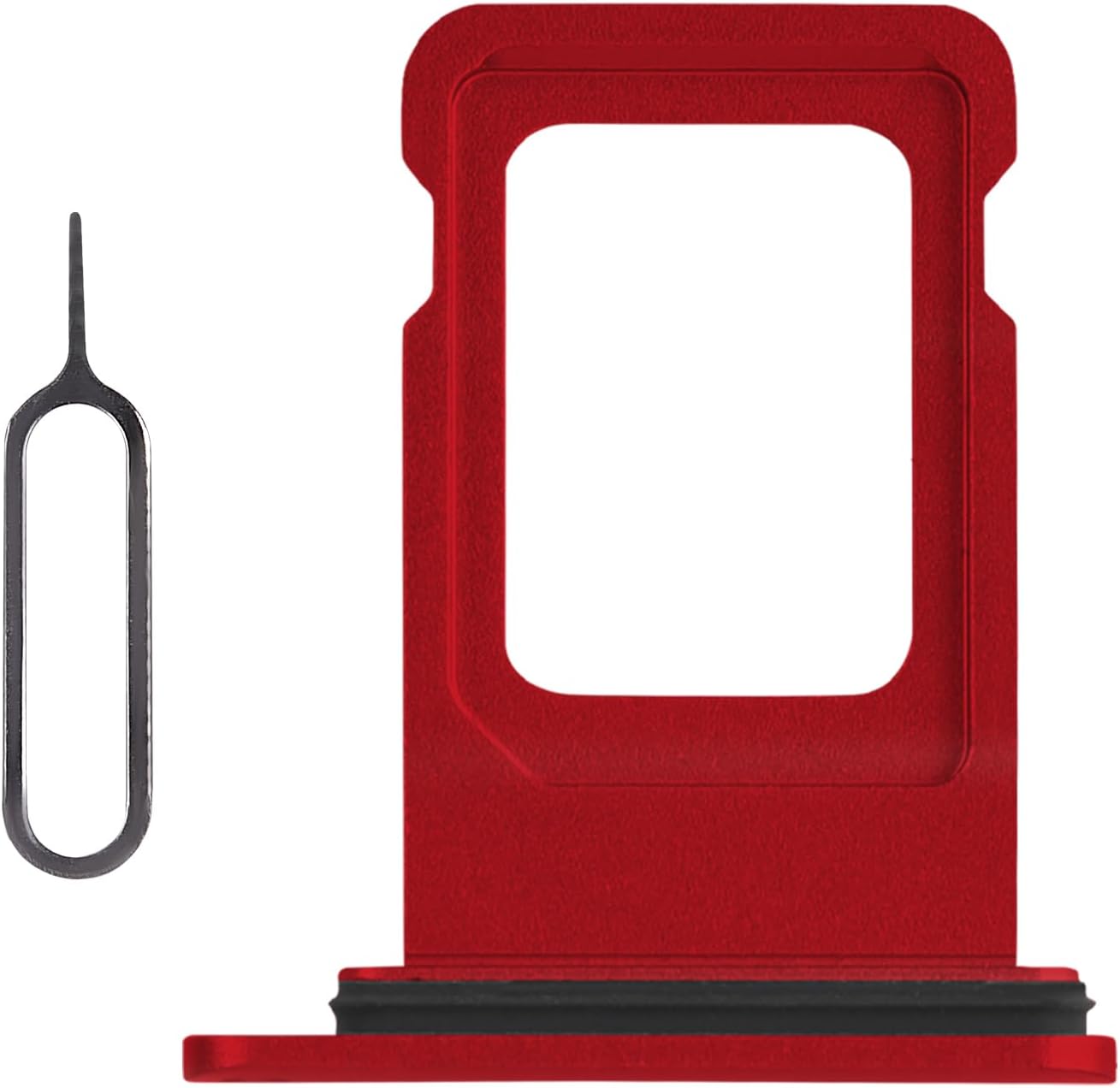 for iPhone XR Red SIM Card Slot Replacement Single SIM Version Card Tray Holder Adapter with Waterproof Rubber Ring Repair Tool Fix Kit Needle Ejector for A1984 A2105 A2106 A2107 A2108