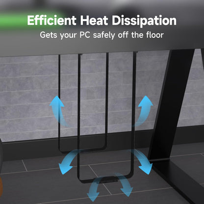 Suptek Uiversal PC Wall Mount,Computer Case CPU Holder Under-Desk PC Holder Adjustable Straps and Steel Bracket,ZJJ004