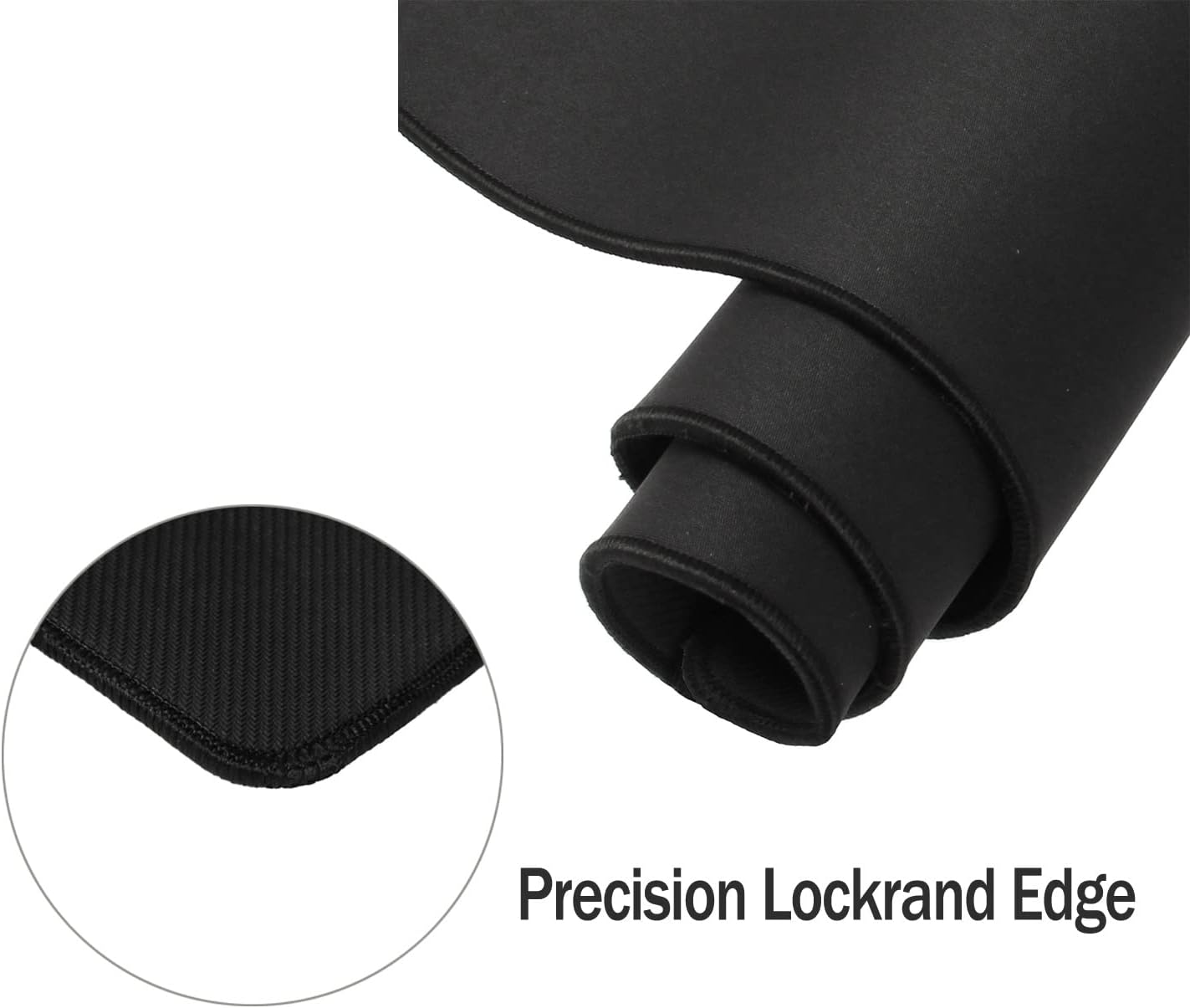 Large Extended Gaming Desk Mousepad (800x300x3mm) - Nonslip Rubber Base and Water Spill Resistant Desktop Keyboard Mouse Mat - Anti-Fray Cloth - Black