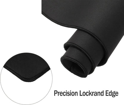 Large Extended Gaming Desk Mousepad (800x300x3mm) - Nonslip Rubber Base and Water Spill Resistant Desktop Keyboard Mouse Mat - Anti-Fray Cloth - Black