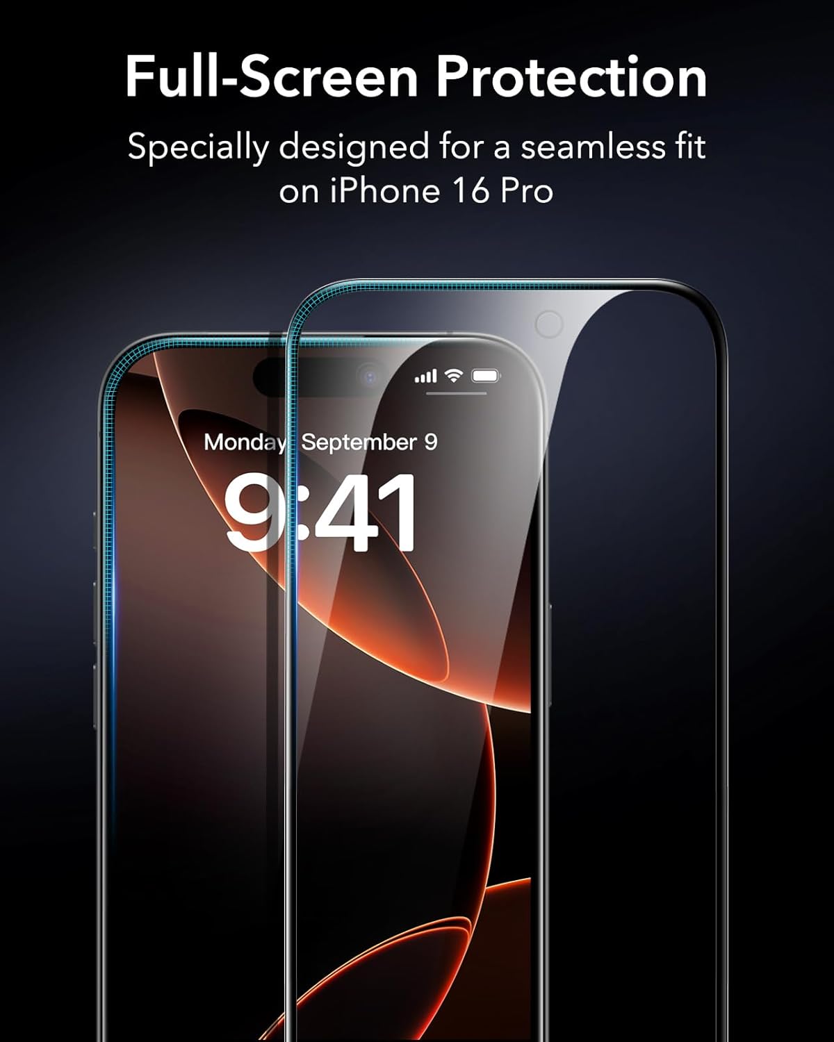 ESR 3 Pack for iPhone 16 Pro Privacy Screen Protector, Anti-spy Tempered-Glass Privacy Screen Protector with Easy Installation Tool, Micro-Curved Edges, Case Friendly