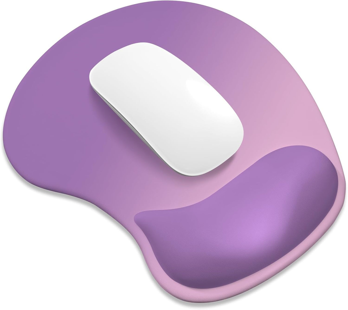 ITNRSIIET Ergonomic Mouse Pad, Cushioned Gel Wrist Rest, Non-Slip Base, Smooth Surface, Cute Multi-Color, 9.5 x 8.2 in, Purple Pink Gradient