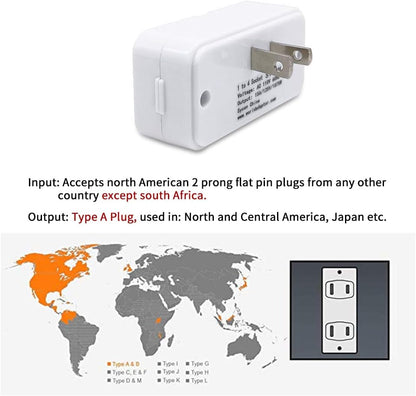 SYCON Adapter Outlet Extender, 2-Prong Mini Wall Plug, Multi Outlet Splitter with 4 Outlets