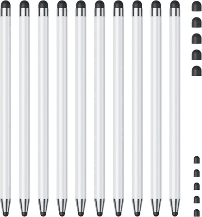 Stylus (10Pcs), Stylus Pen for Touchscreen, High Precision and Sensitivity Stylus Pen for iPad/iPhone/Samsung/Android Smartphone and Tablets, Compatible with All Capacitive Touch Screen (White)