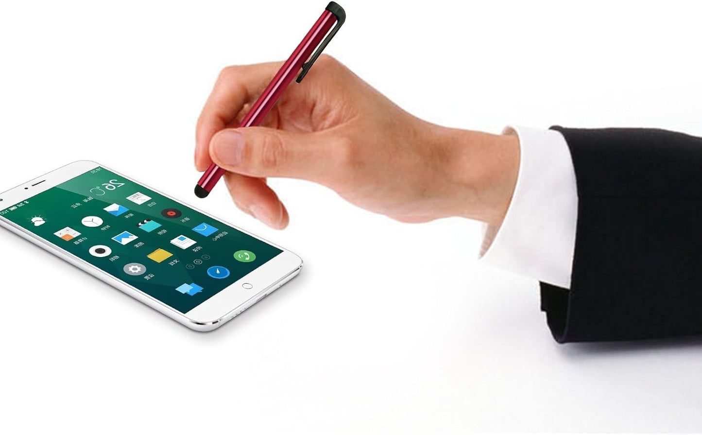 INNOLIFE Metal Stylus Touch Screen Pen Compatible with Apple iPhone 4 4S 5 5S 5C 6 6 Plus iPad Galaxy Tablet Smartphone PDA (100)