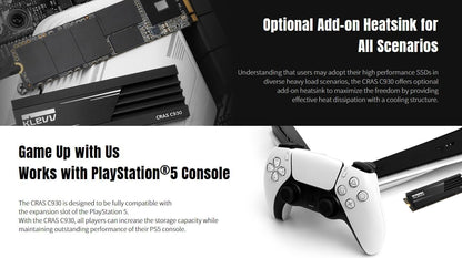 KLEVV CRAS C930 1TB M.2 2280 NVMe PCIe Gen4x4 Internal Gaming SSD Aluminium Heatsink Included, Compatible with PS5, up to 7400MB/s with DRAM Cache (K01TBM2SP0-C93)