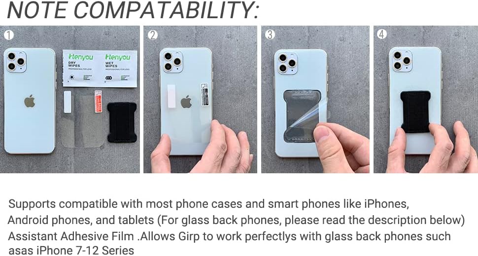 Universal Phone Grip for Smartphones - Phone Holder for Hand for Back of Phone - Wireless Charging Compatible (Purple Gold) - 2PC