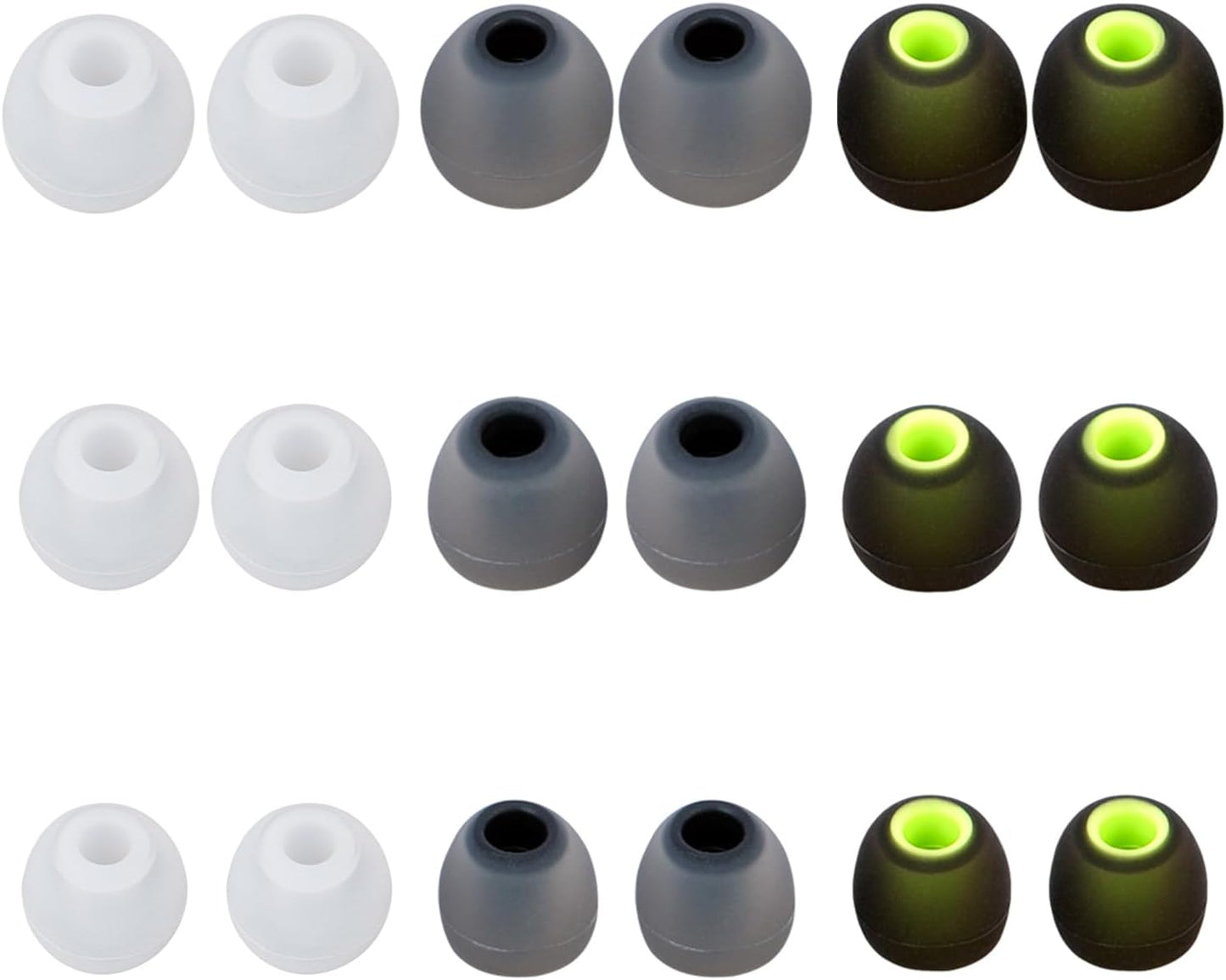 Earbud Replacement Tips Silicone Earbud Covers Fit for in-Ear Headphones (Inner Hole 3.8mm -5.1mm) 9 Pairs S/M/L