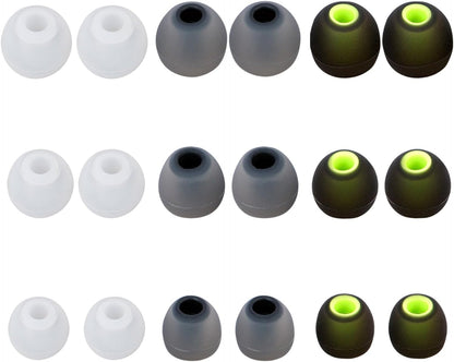 Earbud Replacement Tips Silicone Earbud Covers Fit for in-Ear Headphones (Inner Hole 3.8mm -5.1mm) 9 Pairs S/M/L