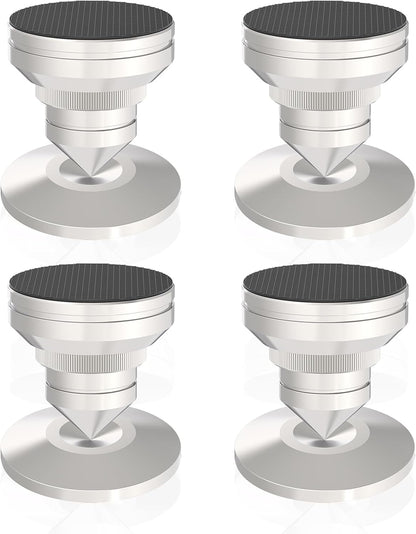 Preffair Adjustable Turntable Feet Stainless Steel Speaker Vibration Isolation Spikes&Pads Subwoofer Floor Protector Shoes Mats Amplifier Vinyl Record Player Shock Absorber Base 4 Sets