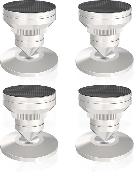 Preffair Adjustable Turntable Feet Stainless Steel Speaker Vibration Isolation Spikes&Pads Subwoofer Floor Protector Shoes Mats Amplifier Vinyl Record Player Shock Absorber Base 4 Sets