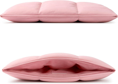 Comfyable Puffy Laptop Sleeve 13 Inch 14 Inch, Quilted Puffer Laptop Carrying Case for Women, Pillow Case Compatible with MacBook Air M4 2025 M3 M2 M1, MacBook Pro M4 Pro/Max, Pink