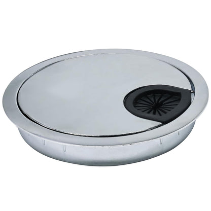 1 Pcs Desk Grommet 2-3/8" / 60 mm, Desk Cord Hole Cover, Cable Grommet Metal Zinc Alloy Materilal, Desk Hole Grommet for Home & Office Pc, Detachable Cable Cord Organizer-Bright Silver