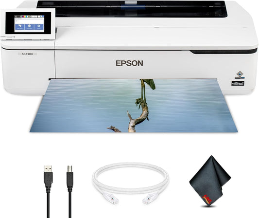 EPSON SureColor P900 17-inch Photo Printer (C11CH37201) Bundle with Ethernet Cable, USB Cable, Fiber Cloth