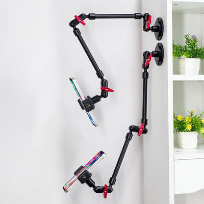 Adjustable Mobile Phone Holder for Desk, Wall and Ceiling Mount - Metal Base +60cm Arms + Phone Clip