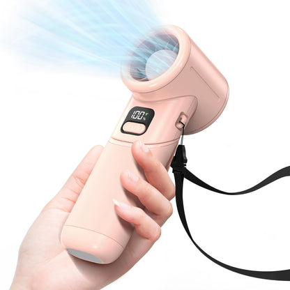 Portable Handheld Turbo Fan, 5000mAh Rechargeable Battery, Max 20Hrs Cooling, 5 Speeds Upto 11000RPM, Rotatable Design,4-IN-1 Personal Pocket Fan with Lanyard for Women Men Travel Beach Makeup Concert