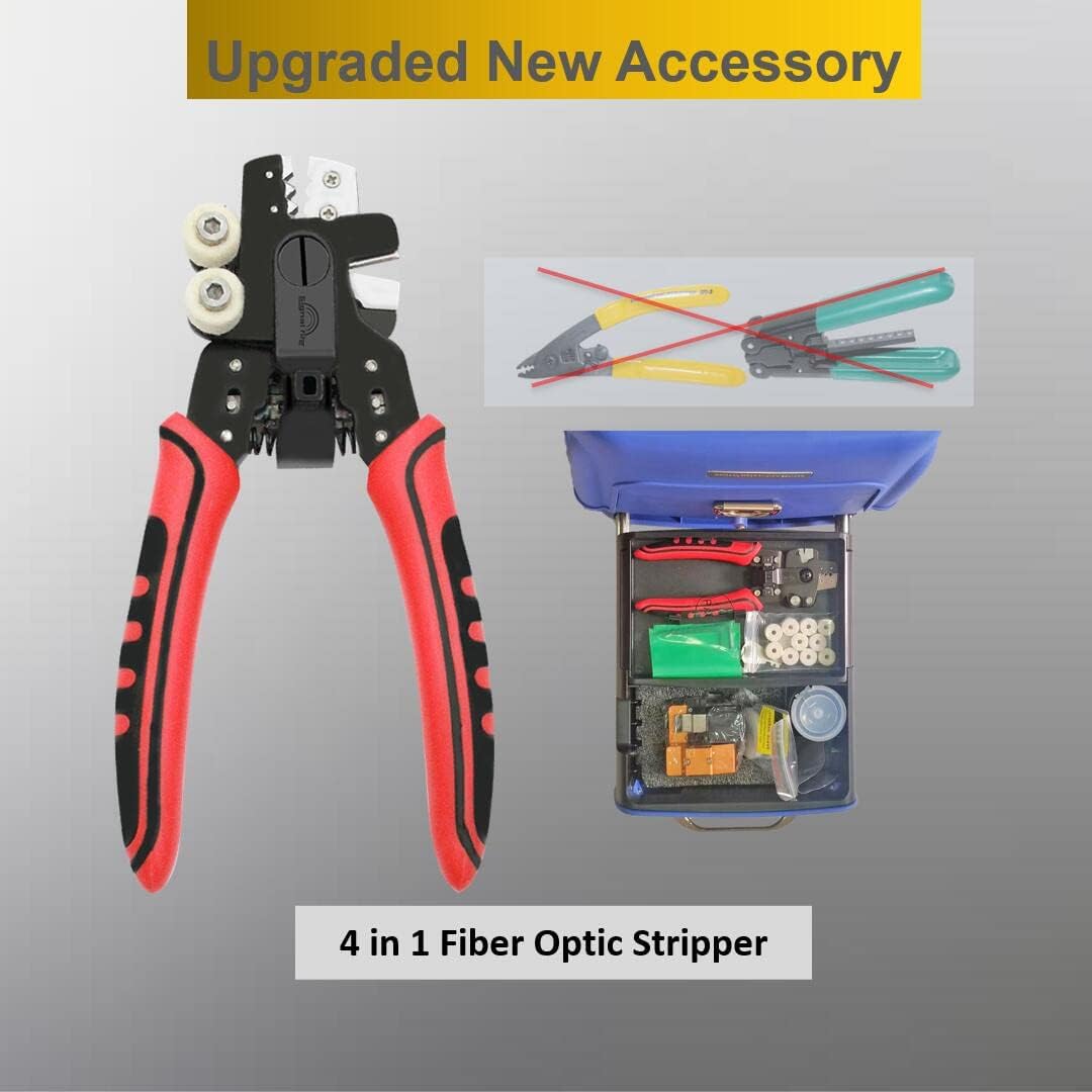 Fusion Splicer AI-9 Toolbox Kit with Auto Focus and 6 Motors for Trunk Line Construction, AI-9 Fusion Splicer Fiber Optic with Tutorial Video for Cable Splicing Projects