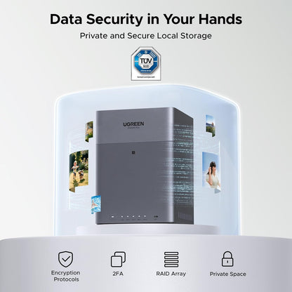 UGREEN NASync DH4300 Plus 4-Bay Desktop NAS, Support Capacity 120TB (Diskless), Remote Access, AI Photo Album, Beginner Friendly System, 8GB LPDDR4X RAM, 2.5GbE, 4K HDMI, Network Attached Storage