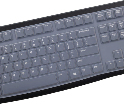 MUBUY Keyboard Cover Skin Protector for Logitech MK120 K120 Wired Keyboard, Keyboard Protective Skin US Layout (NOT Fit Other Model Keyboards)-Clear