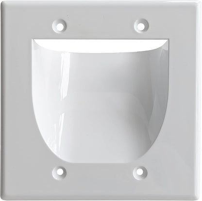 BestMounts - 144 Pack In Wall Cable Management TV Cord Hider for Wall Mounted TV - Recessed Wall Plates Cable Pass Through - Dual Gang Behind Wall Cable Management up to 8-10 Low Voltage Cords